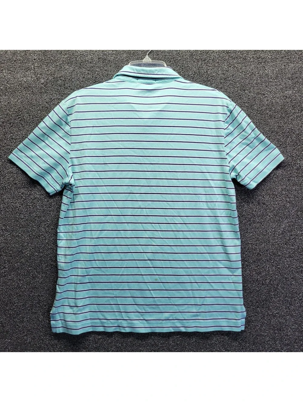 Polo Ralph Lauren Polo Shirt Mens Sz M Blue Black Striped Knit Short Sleeve